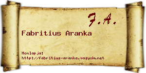 Fabritius Aranka névjegykártya