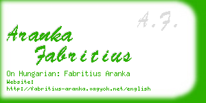 aranka fabritius business card